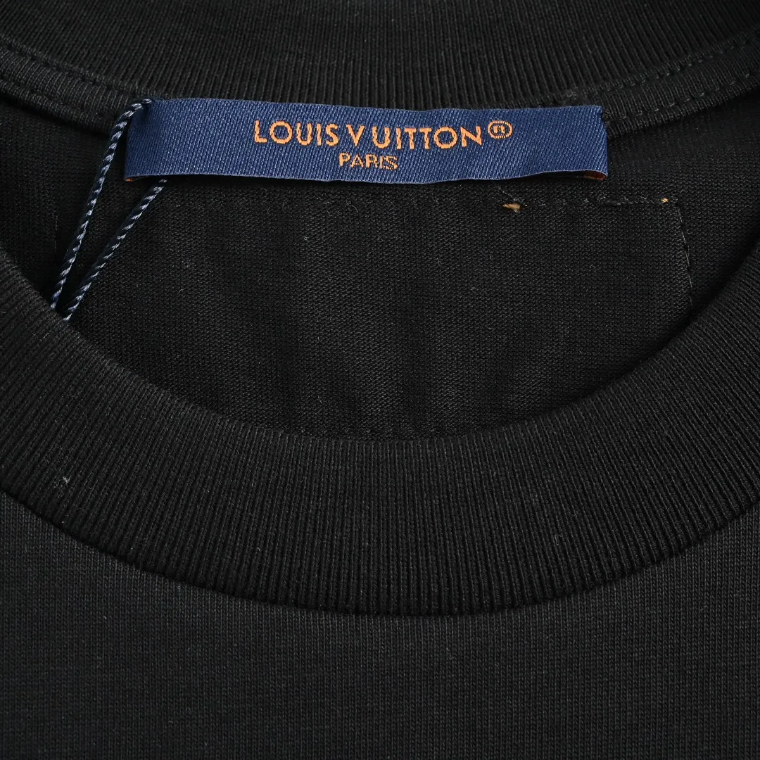 Louis Vuitton/Louis Vuitton 22ss fake pocket letter printed short sleeves